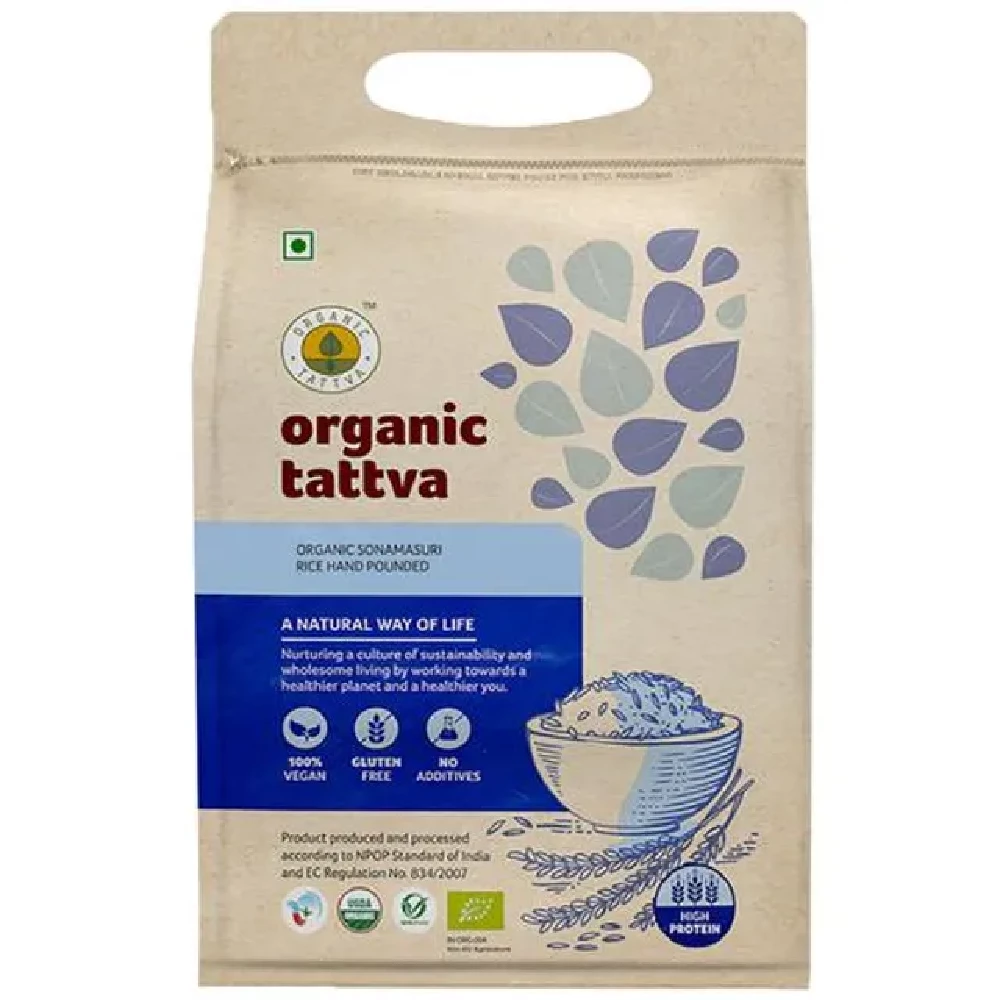 Organic Tattva Organic Sonamasuri Rice Hand Pounded, 5 Kg-1.webp